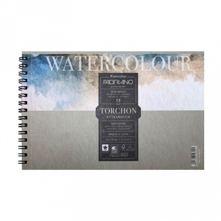 Альбом для акварели на спирали Fabriano "Watercolour studio Torchon" 21x29,7 см 12 л 300 г