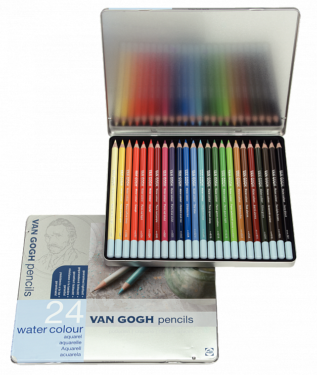 Набор цветных карандашей акварельных Talens "Van Gogh" 24 цв в метал кор