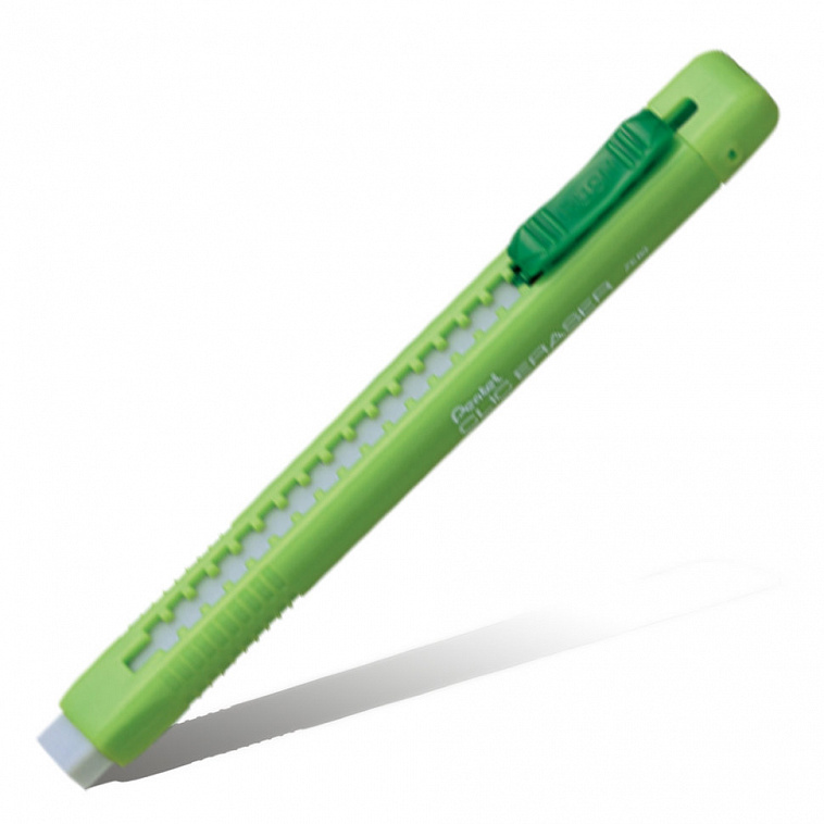 Ластик-карандаш Pentel "Clic Eraser" матовый, салатовый корпус