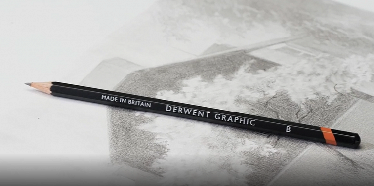 Набор карандашей чернографитных Derwent "Graphic Medium" 12 шт (4H-6B) в металл коробке  
