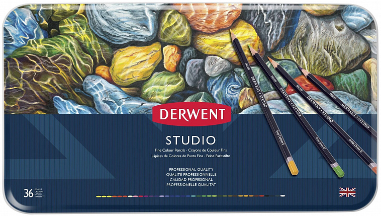 Набор карандашей цветных Derwent "Studio" 36 цв в метал кор  