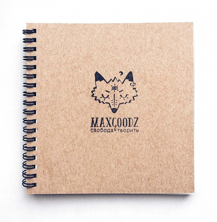 Скетчбук на пружине Maxgoodz "MIX" 16х16 см, 4 вида бумаги, 80-230 г