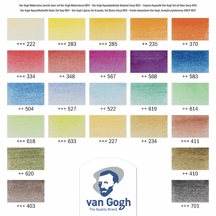 Набор цветных карандашей акварельных Talens "Van Gogh" 24 цв в метал кор