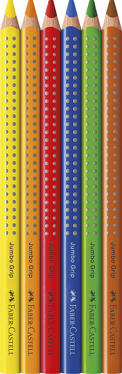 Набор карандашей цветных Faber-castell "Jumbo Grip" 6 цв в картоне 