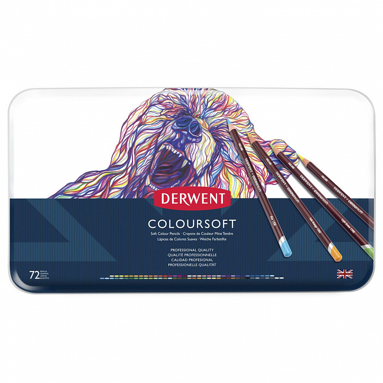 Набор карандашей цветных Derwent "Coloursoft" 72 цв в метал кор  