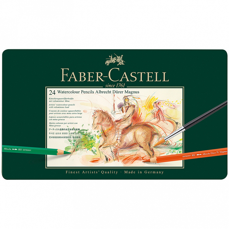 Набор карандашей акварельных Faber-castell "Albrecht Durer" 24 цв, размер XL, проф-ные в металле  