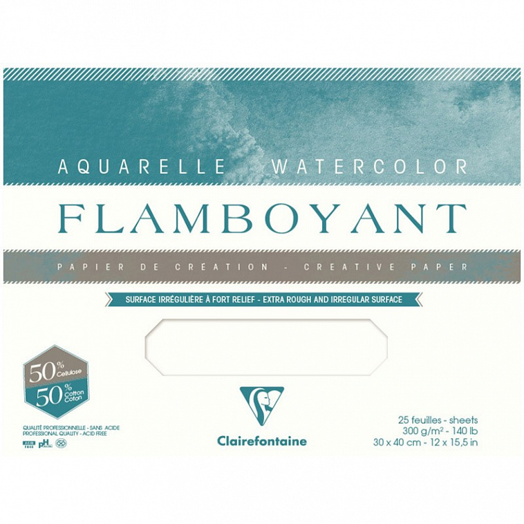 Альбом-склейка для акварели Clairefontaine "Flamboyant" Torchon 31х41 см 20 л 300 г,