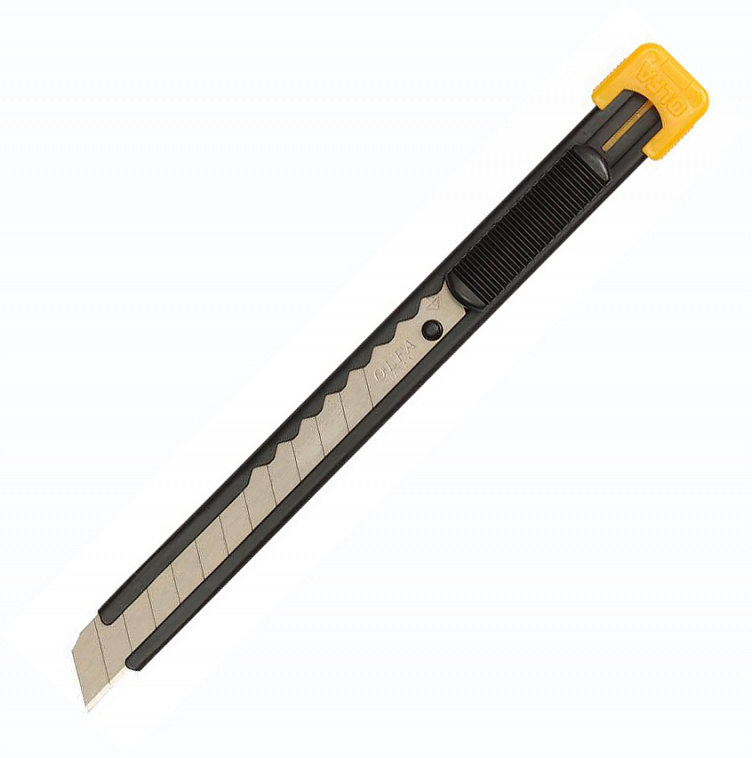 Нож OLFA с выдвижным лезвием 9 мм металлический корпус 