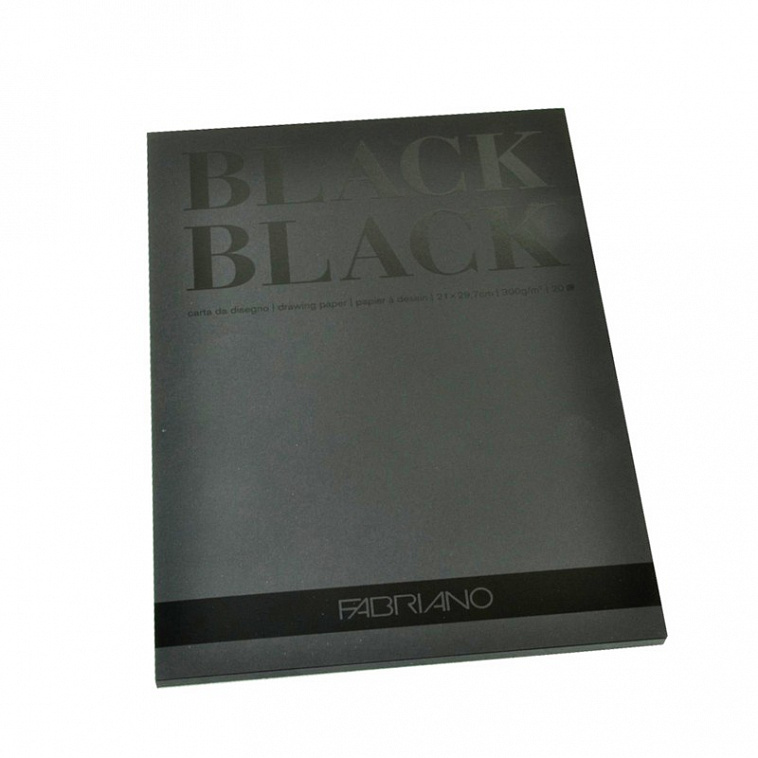 Блокнот для графики Fabriano "Black Black" 21х29,7 см 20 л 300 г (черная бумага)  