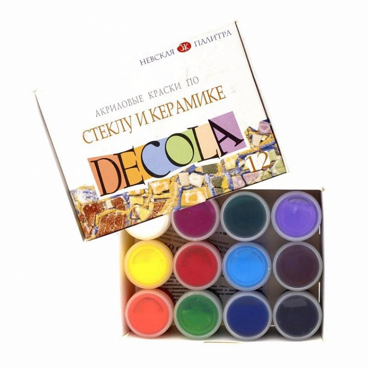 Набор красок по стеклу и керамике "Decola" 12 цв*20 мл 