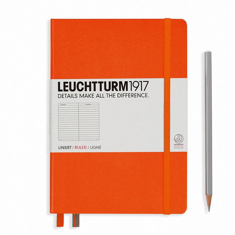 Книга для записей в линейку Leuchtturm1917 "MEDIUM" А5 оранжевая