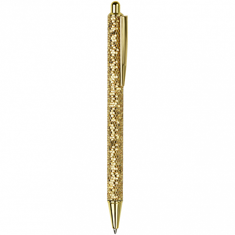 Ручка шариковая автоматическая MESHU "Gold shimmer" 1,0 мм, синяя