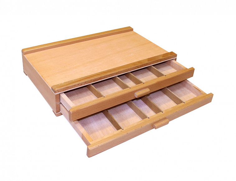 Ящик деревянный (вяз) с ячейками двухсекционный 40х24х5 см