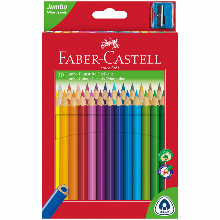 Набор карандашей цветных Faber-castell "Junior Grip" 30 цв трехгранные в картоне  
