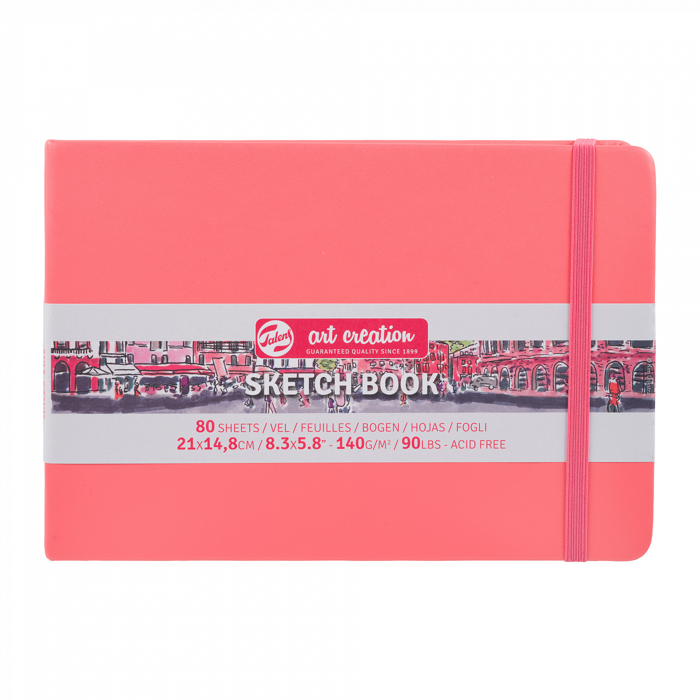 Блокнот для зарисовок Art Creation 21х15 см 80 л 140 г, твердая обложка, розовое коралловая обложка для паспорта traveling искусственная кожа