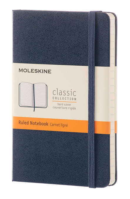 записная книжка в линейку moleskine classic pocket 9x14 см 192 стр обложка твердая синяя сапфир Записная книжка в линейку Moleskine 
