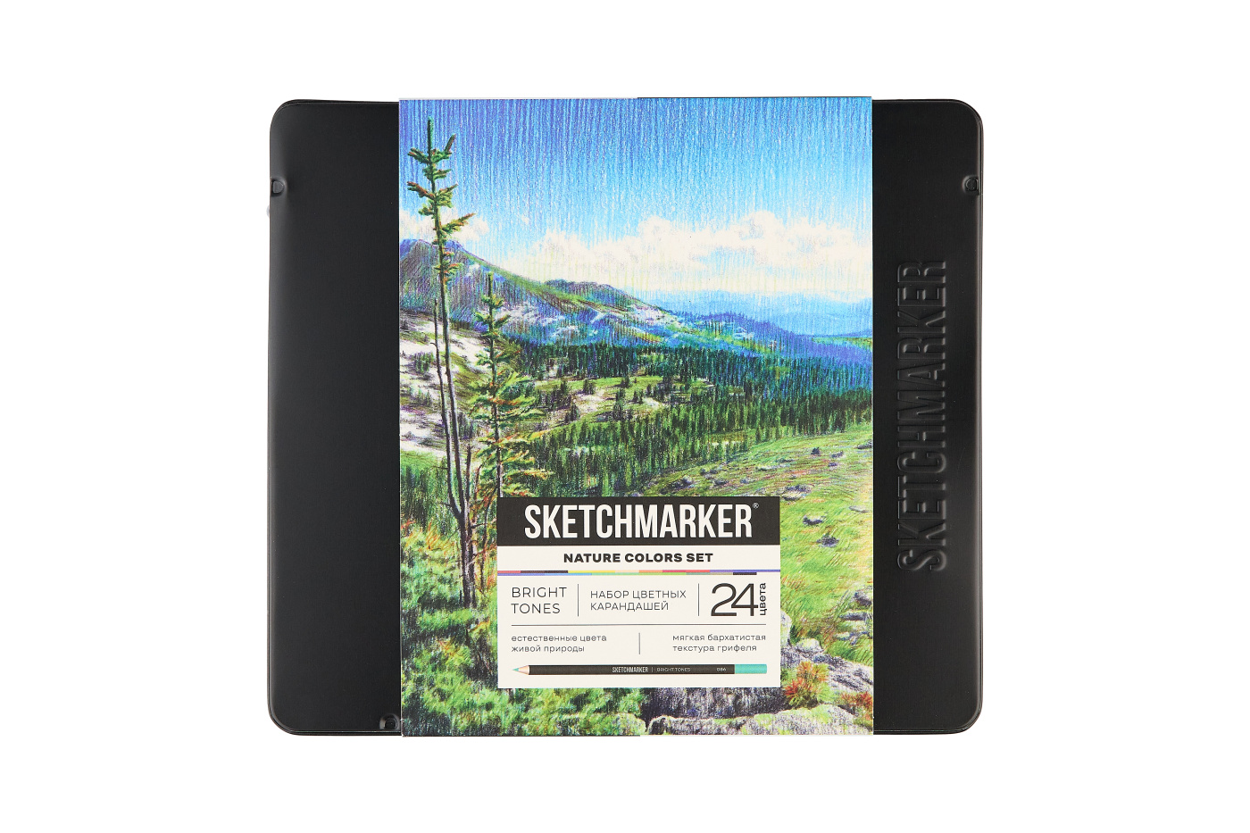 Набор карандашей цветные Sketchmarker Природа 24 цвета жестяной пенал 1013₽