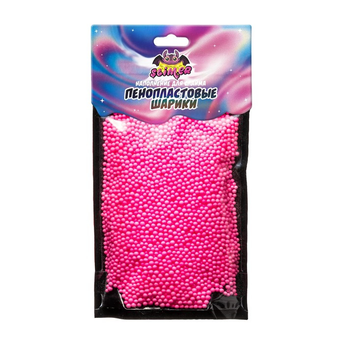 Наполнение для слайма Slimer Пенопластовые шарики, 2 мм, Розовый наполнение для слайма slimer посыпка сердечки