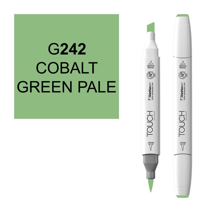 Маркер спиртовой BRUSH Touch Twin цв. G242 светло-зелёный кобальт бусина драже d 8мм светло зелёный