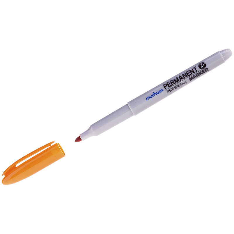 Маркер перманентный MunHwa 1,5 мм с круглым наконечником, оранжевый маркер перманентный для cd 0 5мм centropen