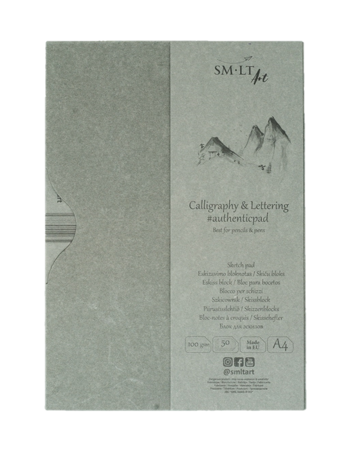 Альбом-склейка в папке SMLT Authentic Calligraphy & Lettering А4 50 л 100 г