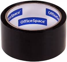 Клейкая лента упаковочная ArtSpace OfficeSpace 48 мм*40 м, 45 мкм, черная лента упаковочная красная с золотой полосой 5 мм х 225 м