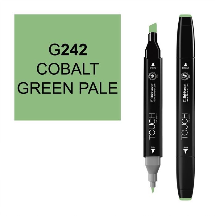 Маркер спиртовой Touch Twin цв. G242 светло-зелёный кобальт бусина драже d 8мм светло зелёный