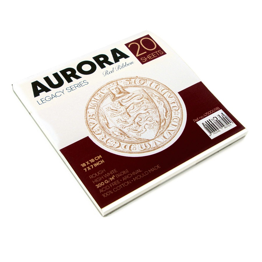 Альбом-склейка для акварели Aurora Red Ribbon 18х18 см 20 л 300 г 100% хлопок