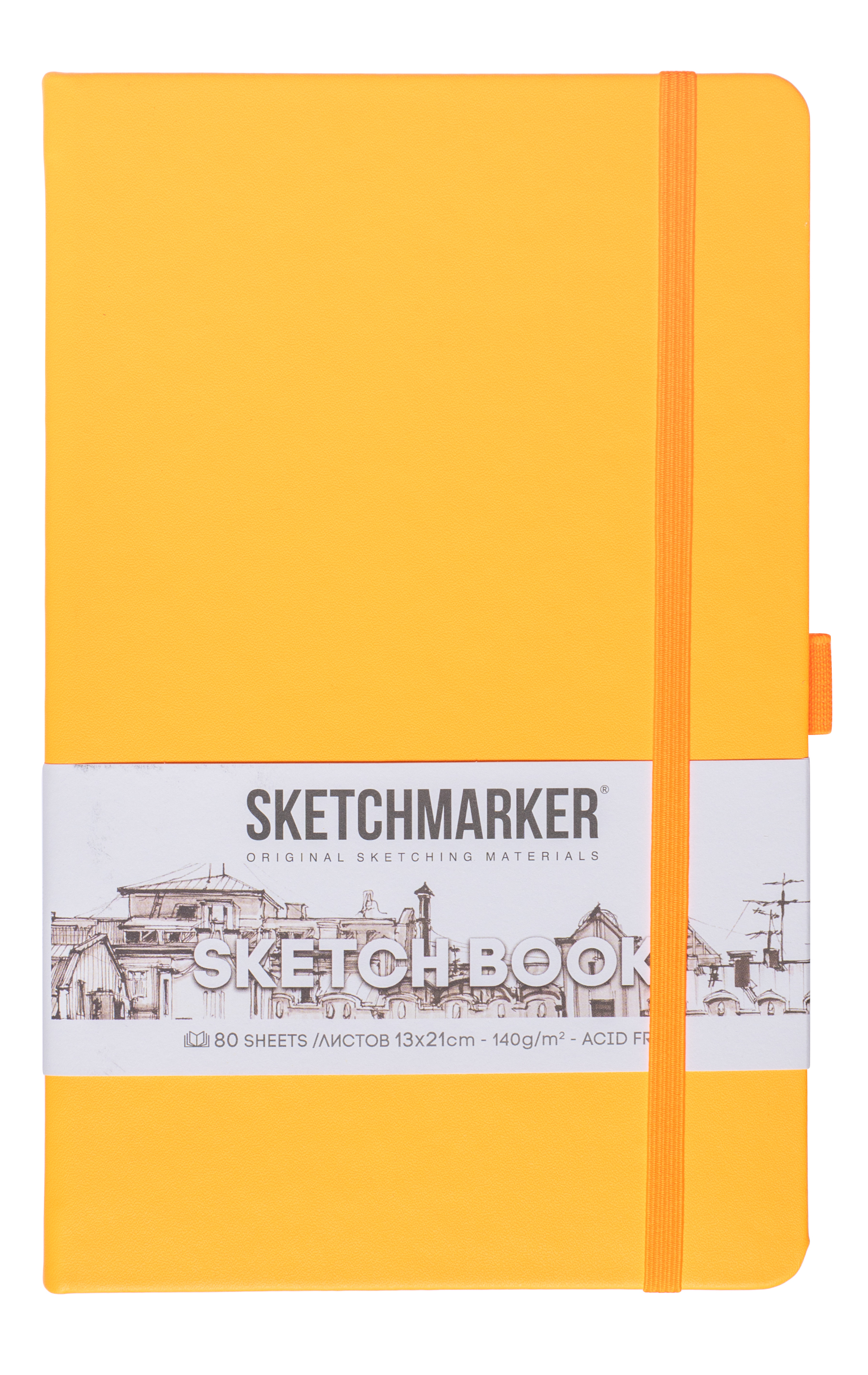 Блокнот для зарисовок Sketchmarker 1321 cм 80 л 140 г обложка Оранжевый неон 531₽