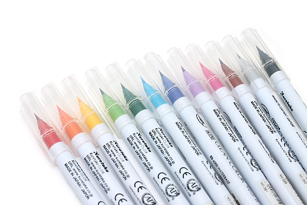 Набор маркеров с кистью Clean Color Real Brush 12 шт ZIG-RB-6000/12VA ZIG-RB-6000/12VA - фото 1