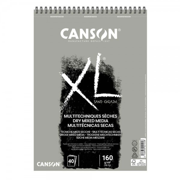Альбом на спирали для смешанных техник Canson "XL" 29,7х42 см. 40 л 160 г
