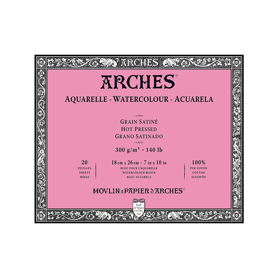 Альбом-склейка для акварели Arches Satin 18х26 см 20 л 300 г