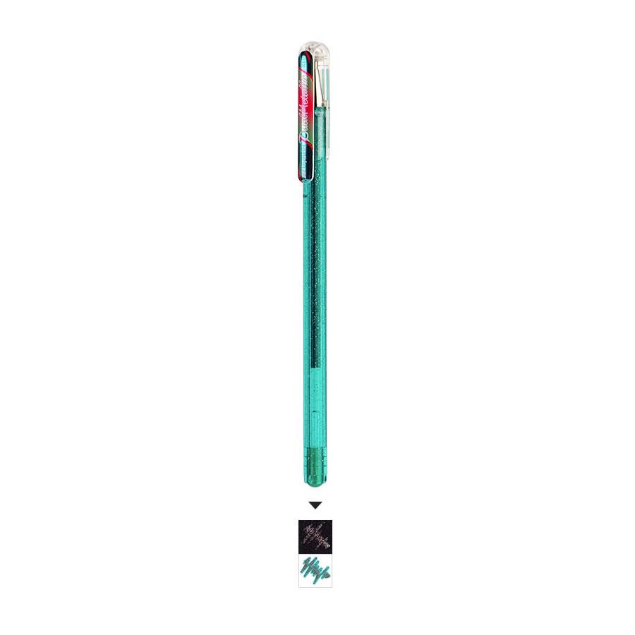 ручка гелевая pentel hybrid dual metallic 1 0 мм синий зеленый металлик Ручка гелевая с черн 