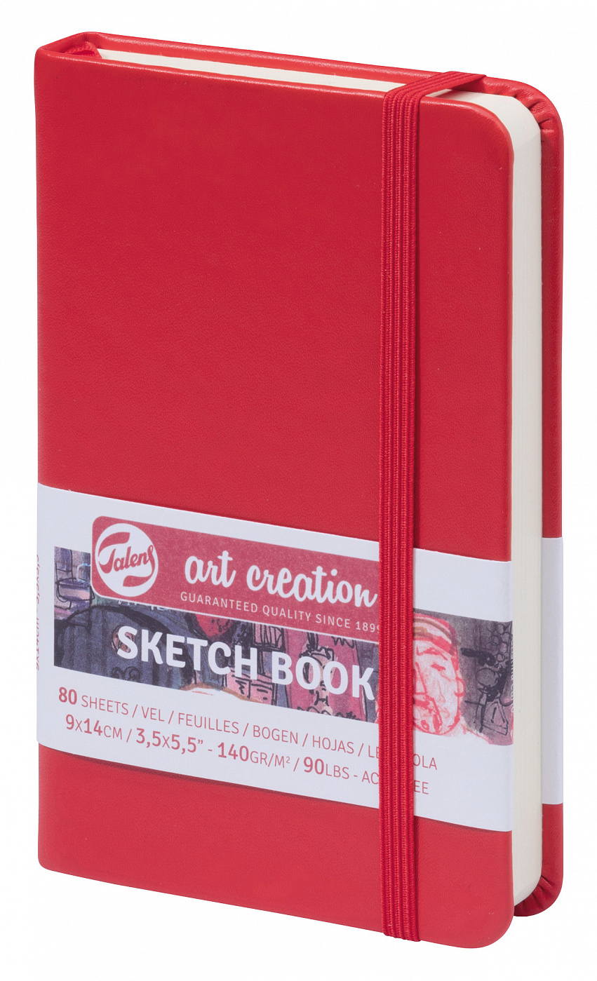 Блокнот для зарисовок Art Creation 9х14 см 80 л 140 г, твердая обложка, красный скетчбук art creation 80 листов красный а5