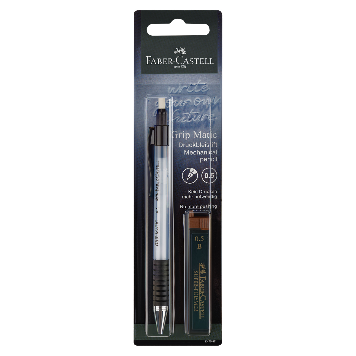 Карандаш механический Faber Castell Grip Matic 05 мм грифели небесный блистер 567₽