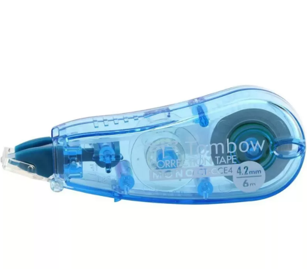 Корректирующая лента Tombow MONO CCE Correction tap 4,2 мм*6 м, корпус прозрачный синий в блистере ?CT-CCE4-BE