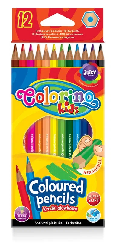Набор карандашей цветных Colorino 12 цветов рисование сергея резникова