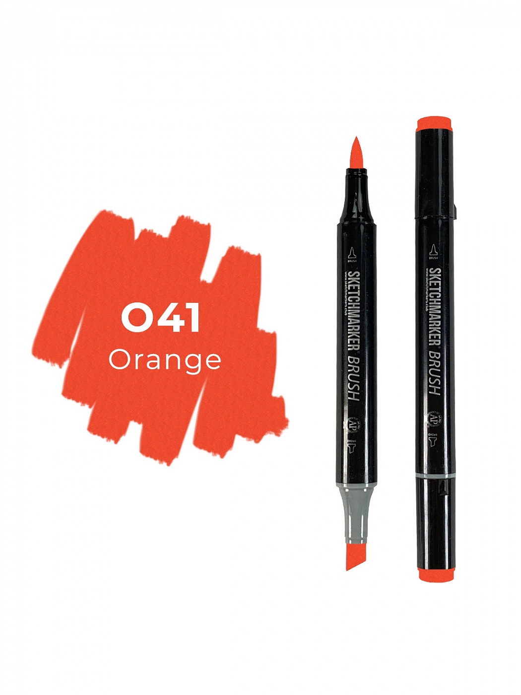 Маркер двухсторонний на спиртовой основе Sketchmarker Brush Цвет Оранжевый маркер меловой для досок и стекла mungyo оранжевый