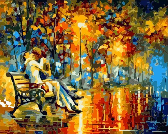 Картина по номерам Прогулка в осеннем парке 607₽