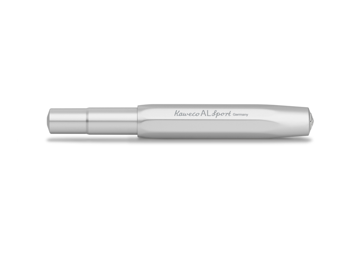 Ручка перьевая Kaweco AL Sport F 0,7 мм, чернила синие, корпус серебристый KW10000091 - фото 3