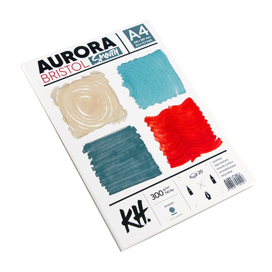 Альбом-склейка для графики Aurora Bristol А4 20 л 300 г, гладкий леттеринг бизнес на кончике пера