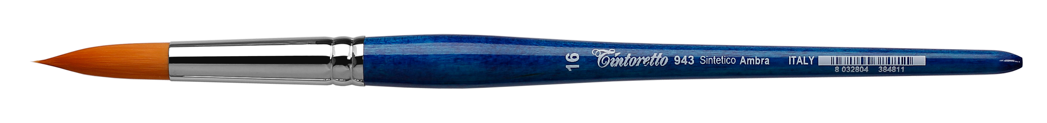 Кисть синтетика №16 круглая Tintoretto  "Amber " на короткой ручке