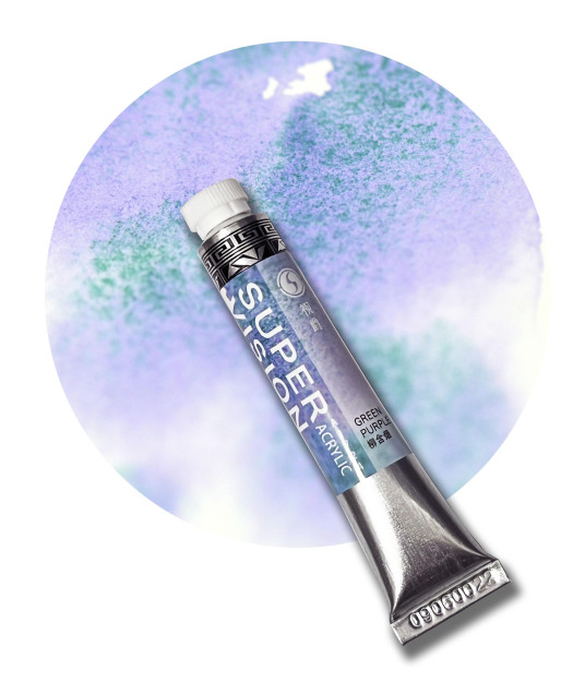 Акрил Super Vision с грануляцией  "Acrylic layered " в тубе 8 мл S5 Green purple