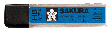 Стержни для механических карандашей Sakura HВ 0.7мм 12 шт в пенале