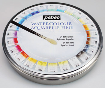 Набор акварельных красок Pebeo "Fine" 24 цв, в металлической коробке