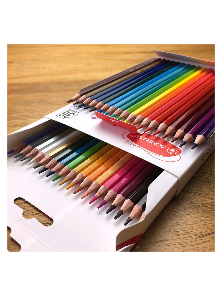 Набор карандашей цветных Acmeliae 36 цв+точилка, в картонном футляре Acm-9403-36 - фото 5