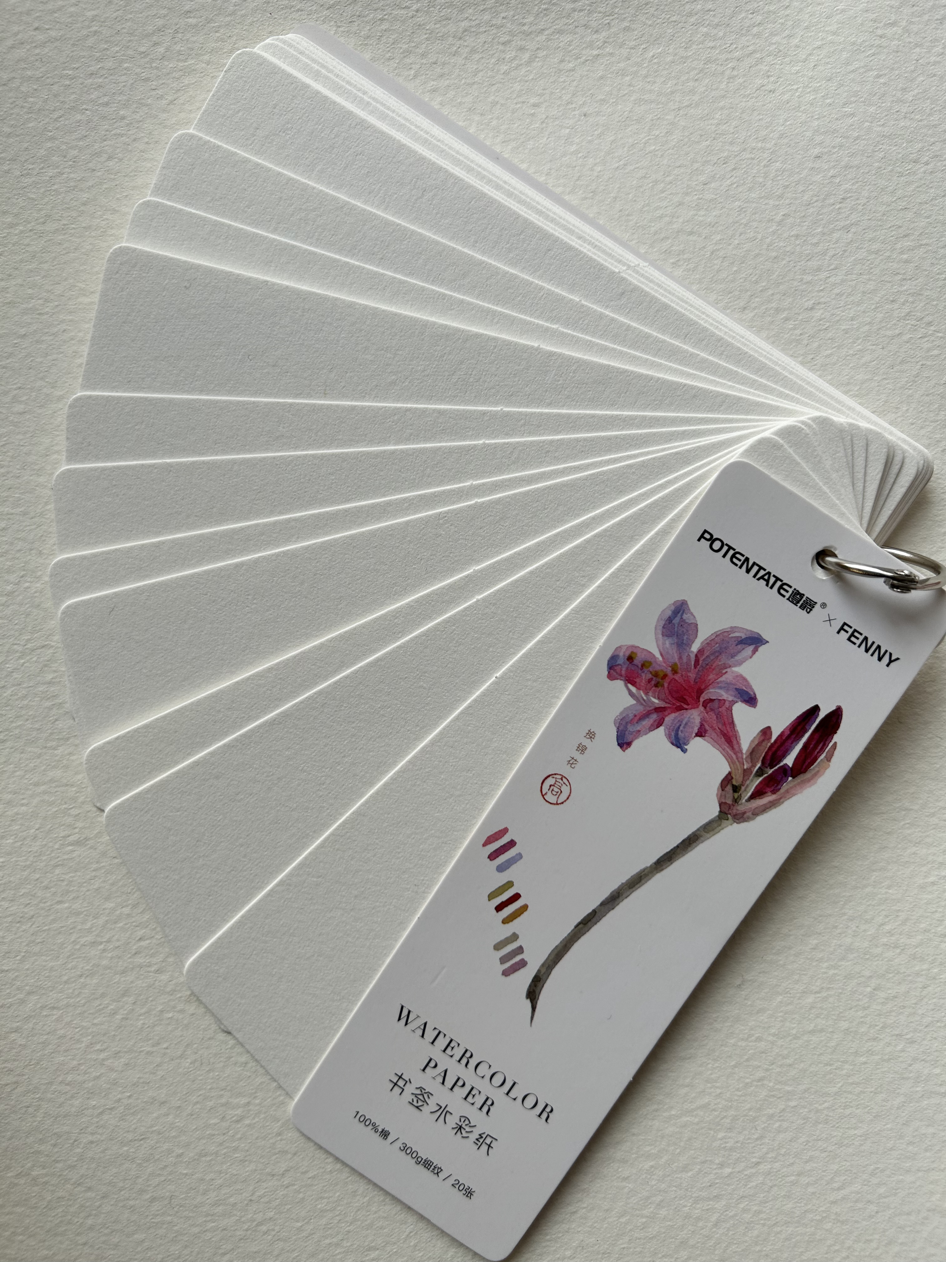 Закладка из акварельной бумаги на кольце Potentate 5x15 см 20 л 300 г хлопок 100 C 469₽