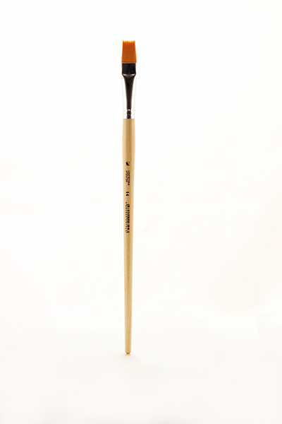 кисть синтетика 8 плоская альбатрос хобби упругая длинная ручка Кисть синтетика №14 плоская Альбатрос 