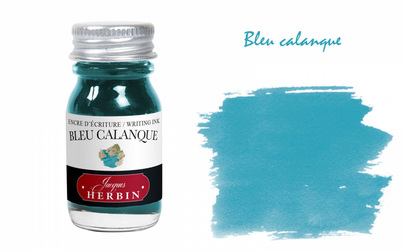 Чернила в банке Herbin, 10 мл, Bleu calanque, Аквамарин