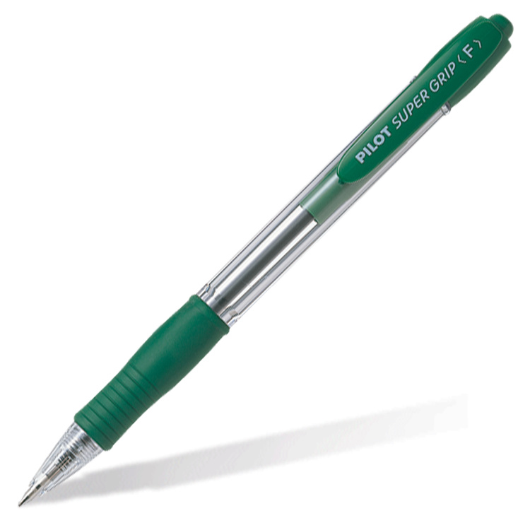 Ручка шариковая автомат Pilot "Super Grip" 0,7 мм, цвет зеленый